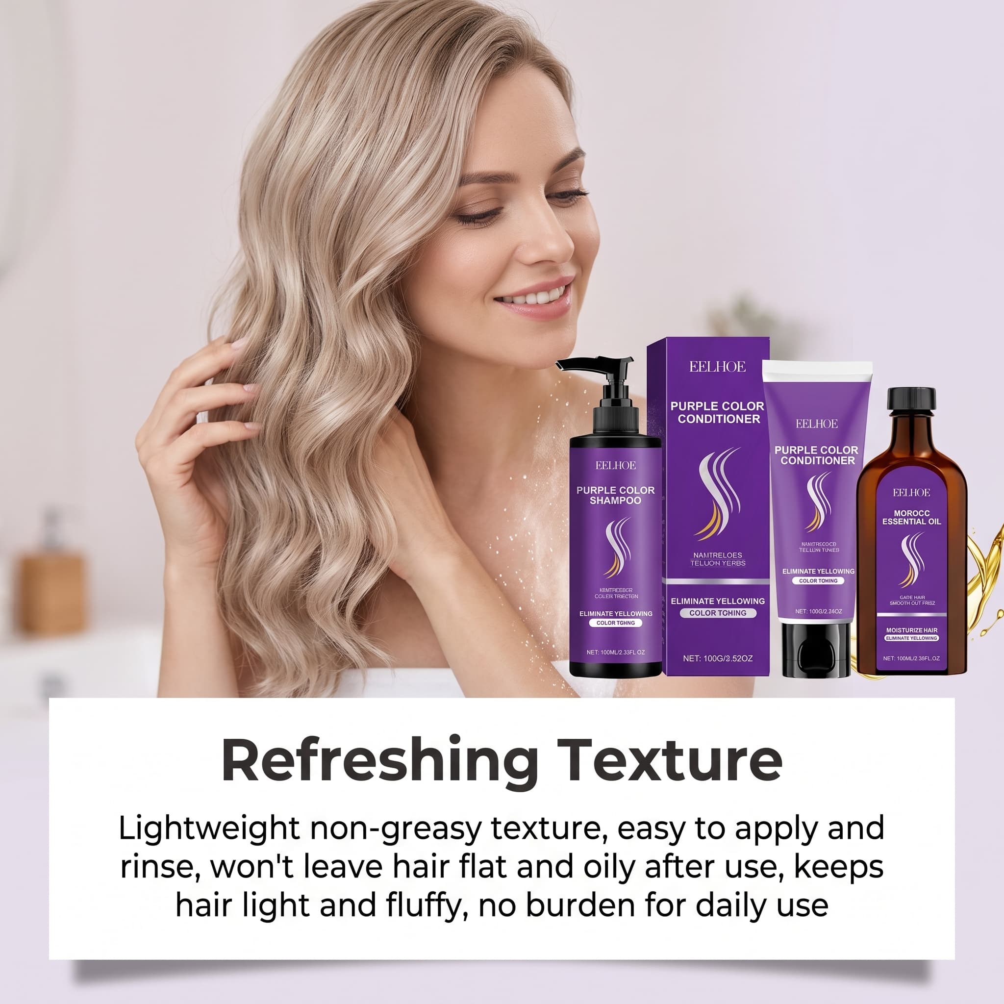 Purple Shampoo Set With Condit - огляд і ціна Hair Care Serum